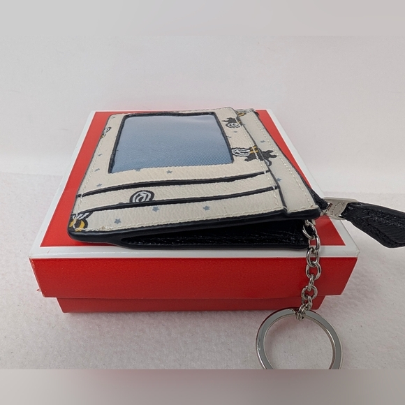 Women's Coach Bee Print Mini Coin/Card/Key Multi-Color Skinny Case - Picture 6 of 9